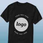 Enkel Logotyp med text - T-skift för företag T Shirt<br><div class="desc">Lägg till din egen logotyp och ditt eget textval till den här designen. Ta bort den övre eller nedre texten om du vill. Minimalistisk och professionell. Underbar för varumärkning av anställda eller som kampanjprodukt för dina kunder och kunder.</div>