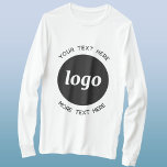 Enkel Logotyp med text - T-skift för företag T Shirt<br><div class="desc">Lägg till din egen logotyp och ditt eget textval till den här designen. Ta bort den övre eller nedre texten om du vill. Minimalistisk och professionell. Underbar för varumärkning av anställda,  för företagsevenemang och affärsprogram,  eller som marknadsföringsprodukt för dina kunder och kunder.</div>
