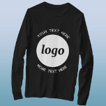 Enkel Logotyp med text - T-skift för företag T Shirt<br><div class="desc">Lägg till din egen logotyp och ditt eget textval till den här designen. Ta bort den övre eller nedre texten om du vill. Minimalistisk och professionell. Underbar för varumärkning av anställda,  för företagsevenemang och affärsprogram,  eller som marknadsföringsprodukt för dina kunder och kunder.</div>