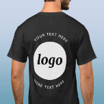 Enkel Logotyp med text - T-skift för företag T Shirt<br><div class="desc">Lägg till din egen logotyp och textval till den här originalutskriften. Ta bort den övre eller nedre texten om du vill. Minimalistisk och professionell. Underbar för varumärkning av anställda,  personaluniformer eller som marknadsföringsprodukt för dina kunder och kunder.</div>