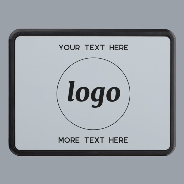 Enkel Logotyp med textföretag Dragkroksskydd (Simple logo with custom text business promotional trailer hitch cover)
