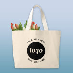 Enkel Logotyp med textföretag Jumbo Tygkasse<br><div class="desc">Lägg till din egen logotyp och ditt eget textval till den här designen. Ta bort den övre eller nedre texten om du vill. Minimalistisk och professionell. Underbar för varumärkning av anställda eller som kampanjprodukt för dina kunder och kunder.</div>