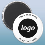 Enkel Logotyp med textföretag Magnet<br><div class="desc">Lägg till din egen logotyp och ditt eget textval till den här designen. Ta bort den övre eller nedre texten om du vill. Minimalistisk och professionell. Underbar för varumärkning av anställda eller som kampanjprodukt för dina kunder och kunder.</div>
