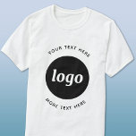 Enkel Logotyp med textföretag T Shirt<br><div class="desc">Lägg till din egen logotyp och ditt eget textval till den här designen. Ta bort den övre eller nedre texten om du vill. Minimalistisk och professionell. Underbar för varumärkning av anställda eller som kampanjprodukt för dina kunder och kunder.</div>