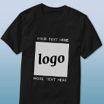 Enkel Logotyp med textföretag T Shirt<br><div class="desc">Lägg till din egen logotyp och ditt eget textval till denna unika företagsdesign. Ta bort den övre eller nedre texten om du vill. Minimalistisk och professionell. Underbar för anpassning av anställda eller uniformer,  eller som en marknadsföringsprodukt för dina kunder och kunder.</div>