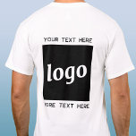 Enkel Logotyp med textföretag T Shirt<br><div class="desc">Lägg till din egen logotyp och ditt eget textval till den här designen. Ta bort den övre eller nedre texten om du vill. Minimalistisk och professionell. Underbar för anpassning av anställda eller uniformer,  eller som en marknadsföringsprodukt för dina kunder och kunder.</div>