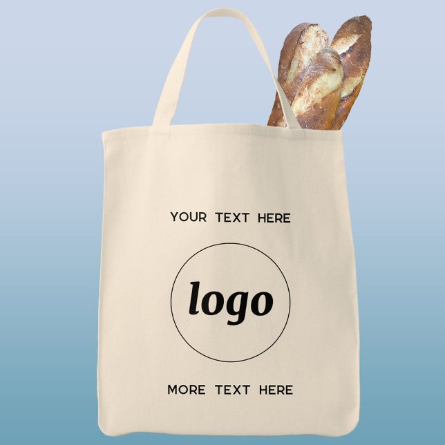 Enkel Logotyp med textföretag Tygkasse (Simple logo with custom text business branding promotional tote bag)