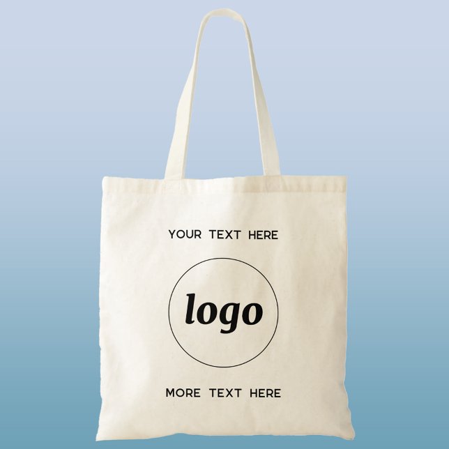 Enkel Logotyp med textföretag Tygkasse (Simple logo with custom text business branding promotional tote bag)