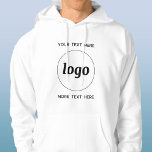 Enkel Logotyp med textreklam för företag Hoodie<br><div class="desc">Lägg till din egen logotyp och ditt eget textval till den här designen. Underbar för medarbetaruniformer,  affärsprogram och företagsevenemang,  eller till ge bort till dina kunder och kunder som reklamartiklar. Välj ett basmärke färg för att spegla ditt varumärke för små företag och ta bort texten om du vill.</div>