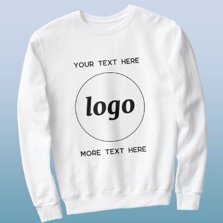 Enkel Logotyp med textreklam för företag Lång Ärmad Tröja