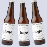 Enkel Logotyp med textreklam för företag Ölflaska Etikett<br><div class="desc">Lägg till din egen logotyp och ditt eget textval till den här designen. Ta bort den övre eller nedre texten om du vill. Minimalistisk och professionell för att förbättra ditt varumärke.</div>
