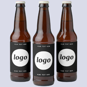 Enkel Logotyp med textreklam för företag Ölflaska Etikett