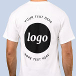 Enkel Logotyp med textreklam för företag T Shirt<br><div class="desc">Lägg till din egen logotyp och ditt eget textval till den här bakåtdesignen. Ta bort den övre eller nedre texten om du vill. Minimalistisk och professionell. Underbar för produktprofilering,  enhetlig eller som en marknadsföringsprodukt för dina kunder och kunder.</div>