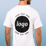 Enkel Logotyp med textreklam för företag T Shirt<br><div class="desc">Lägg till din egen logotyp och ditt eget textval till den här bakåtdesignen. Ta bort den övre eller nedre texten om du vill. Minimalistisk och professionell. Underbar för personalprofilering,  som personaluniform eller som en marknadsföringsprodukt för dina kunder och kunder.</div>