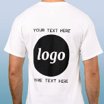 Enkel Logotyp med textreklam för företag T Shirt<br><div class="desc">Lägg till din egen logotyp och ditt eget textval till den här unika designen. Ta bort den övre eller nedre texten om du vill. Minimalistisk och professionell. Underbar för anpassning av anställda eller uniformer,  eller som en marknadsföringsprodukt för dina kunder och kunder.</div>