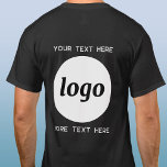 Enkel Logotyp med textreklam för företag T Shirt<br><div class="desc">Lägg till din egen logotyp och ditt eget textval till den här designen. Ta bort den övre eller nedre texten om du vill. Minimalistisk och professionell. Underbar för anpassning av anställda eller uniformer,  eller som en marknadsföringsprodukt för dina kunder och kunder.</div>