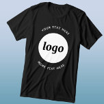 Enkel Logotyp med textreklam för företag T Shirt<br><div class="desc">Lägg till din egen logotyp och ditt eget textval till den här designen. Ta bort den övre eller nedre texten om du vill. Minimalistisk och professionell. Underbar för varumärkning av anställda eller som kampanjprodukt för dina kunder och kunder.</div>