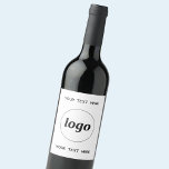 Enkel Logotyp med textreklam för företag Vinflaska Etikett<br><div class="desc">Lägg till din egen logotyp och ditt eget textval till den här designen. Ta bort den övre eller nedre texten om du vill. Minimalistisk och professionell för att förbättra ditt varumärke.</div>