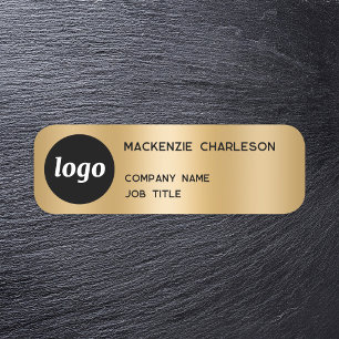 Enkel Logotyp Minimalistisk Guld Effekt Namnbricka