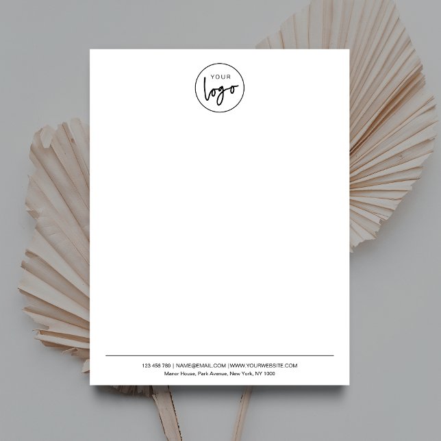 Enkel Logotyp - minimalt svartvitt Brevhuvud (Simple, yet elegant, business logo letterhead design in black and white)
