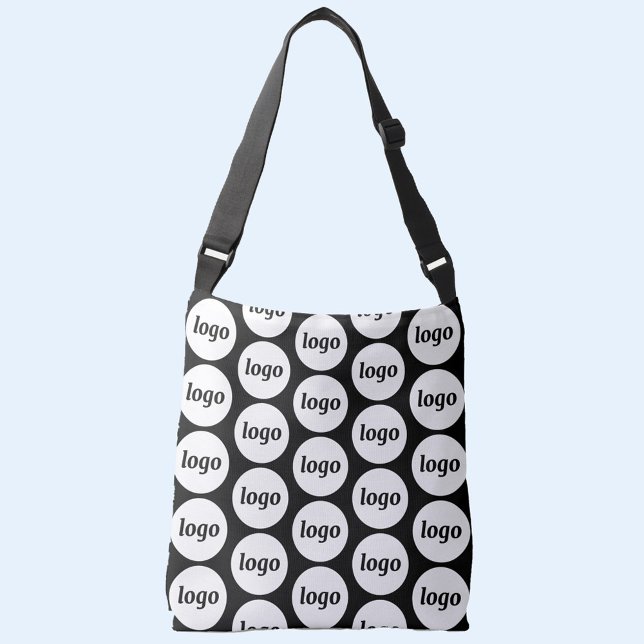 Enkel logotyp mönster affärsfrämjande axelväska (Simple logo pattern business branding promotional cross body bag)