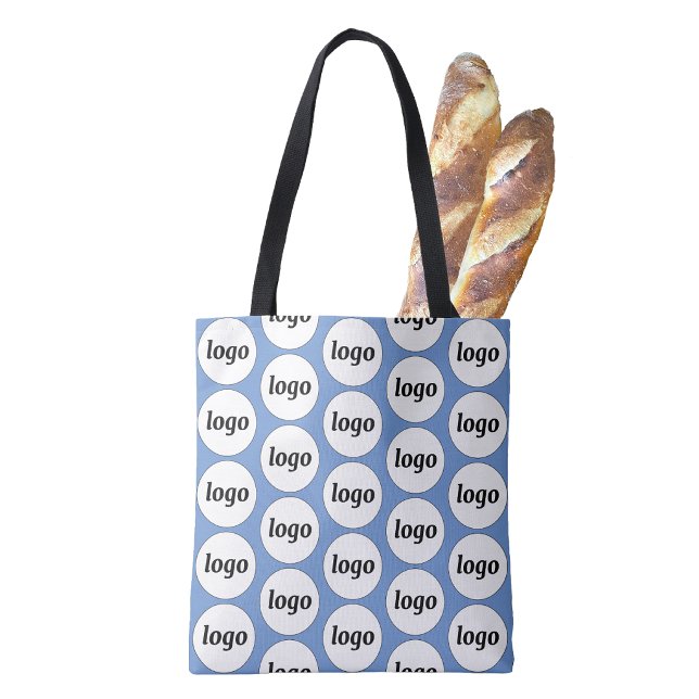 Enkel logotyp mönster affärsfrämjande tygkasse (Simple logo pattern business branding promotional tote bag)