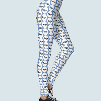 Enkel Logotyp - Mönster Blue Leggings