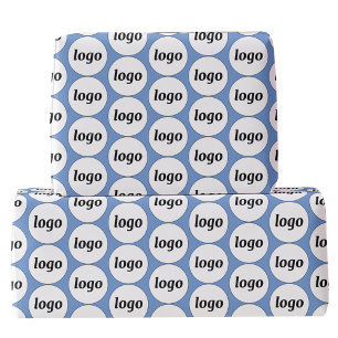 Enkel Logotyp - Mönster Blue Presentpapper