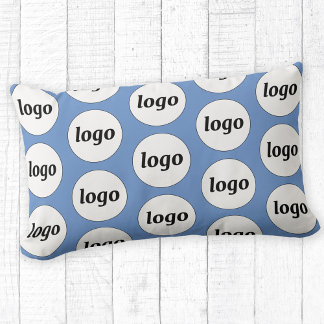 Enkel Logotyp Mönster Business Promotional Blue Lumbarkudde