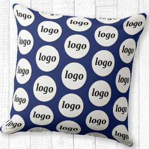 Enkel Logotyp Mönster Business Promotional Navy Bl Kudde