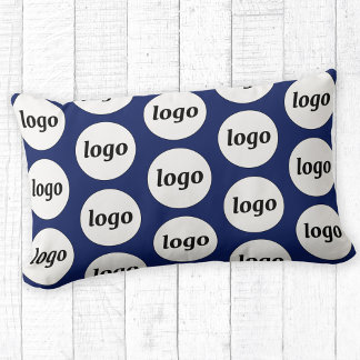 Enkel Logotyp Mönster Business Promotional Navy Bl Lumbarkudde