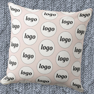 Enkel Logotyp Mönster Rosa Kudde