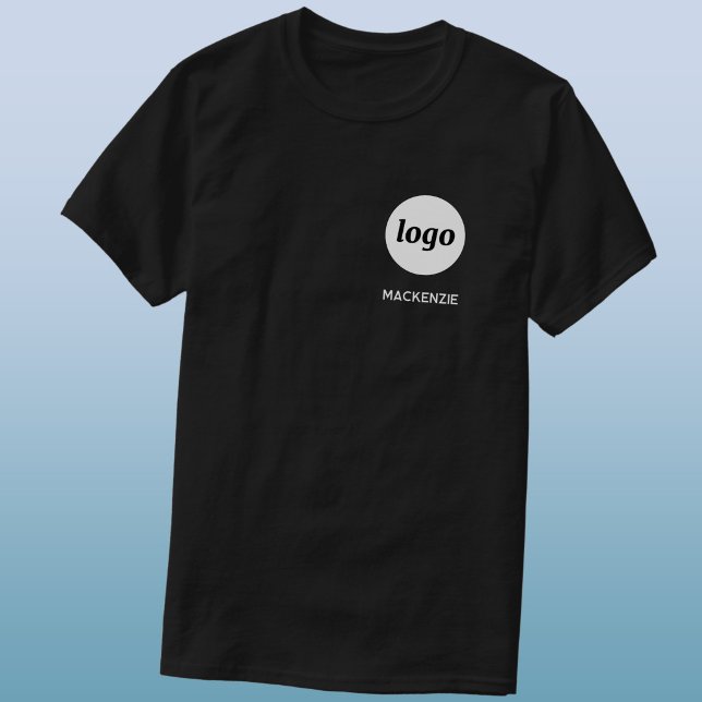Enkel logotyp namn eller text Affärs T-Shirt (Simple logo custom text business branding promotional staff employee representative uniform t-shirt)