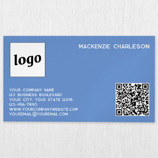 Enkel Logotyp och blå QR-kod Magnetiska Visitkort