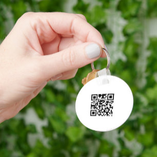Enkel Logotyp och QR-kod finns här Anpassningsbar Nyckelring