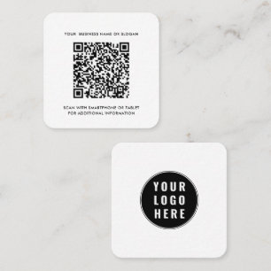 Enkel Logotyp och QR-kod för företag Fyrkantigt Visitkort