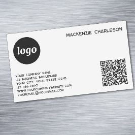 Enkel logotyp och QR-kod Magnetiska Visitkort