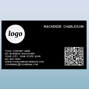 Enkel logotyp och QR-kod Magnetiska Visitkort