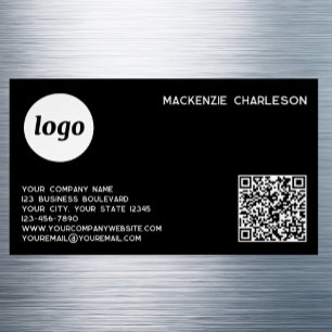 Enkel logotyp och QR-kod Magnetiska Visitkort