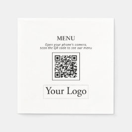 Enkel Logotyp och QR-kod Menu Napkins Pappersservett