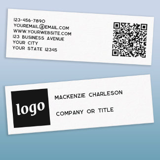 Enkel logotyp och QR-kod Mini Visitkort