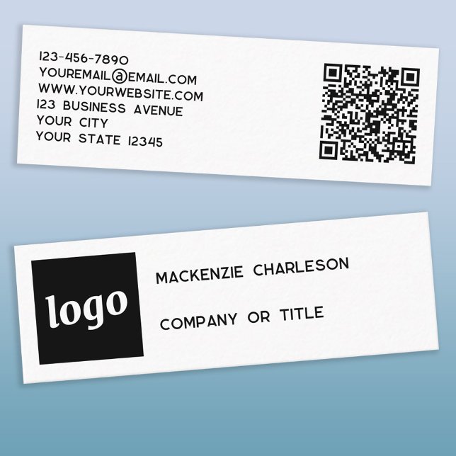 Enkel Logotyp och QR-kod Mini Visitkort (Logo QR code and text custom mini business cards)