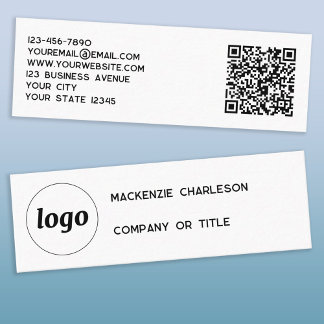 Enkel Logotyp och QR-kod Mini Visitkort