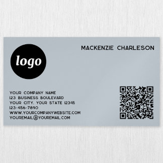 Enkel Logotyp och QR-kod Pulver Blue Magnetiska Visitkort