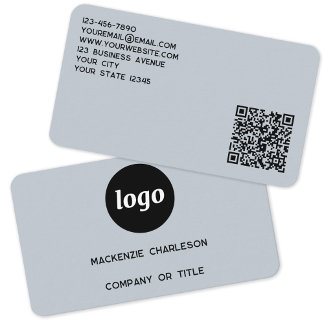 Enkel Logotyp och QR-kod Pulver Blue Visitkort
