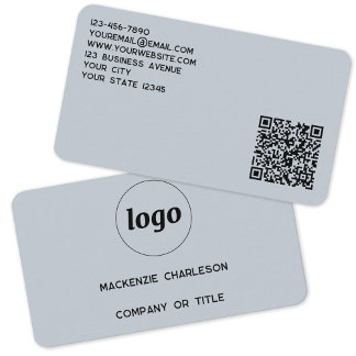 Enkel Logotyp och QR-kod Pulver Blue Visitkort