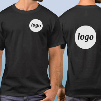 Enkel logotyp och reklamverksamhet på baksidan t shirt