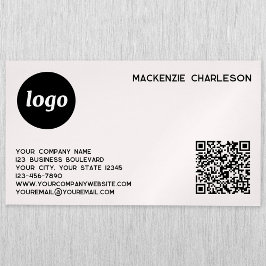 Enkel Logotyp och Rosa för QR-kod Magnetiska Visitkort