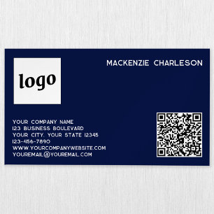 Enkel Logotyp och svart QR-kod Magnetiska Visitkort