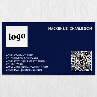 Enkel Logotyp och svart QR-kod Magnetiska Visitkort